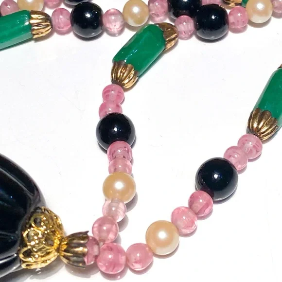 RARE! Vintage William De Lillo Beaded Double Strand Necklace